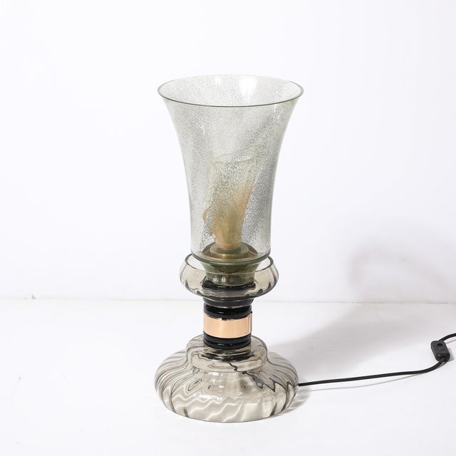 1970s Mid-Century Modern Enclosed Tulip Form Smoked Hand-Blown Murano Glass by Cenedese For Sale - Image 10 of 16