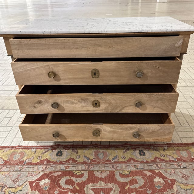 Brown 19th Century French Empire Style Bleached Commode With Marble Top For Sale - Image 8 of 11