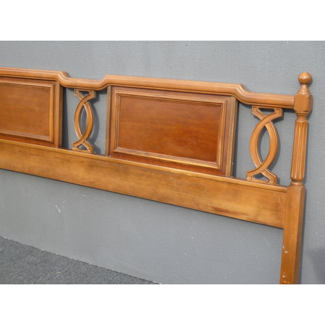 Vintage Mid Century Modern Solid Cherry Wood King Headboard Gorgeous Headboard in Great Vintage Condition. Solid and Firm....