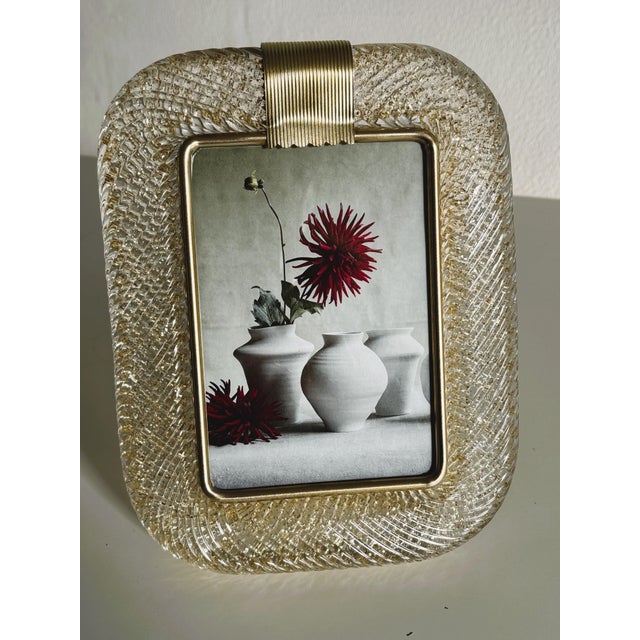 Italian Gilt Murano Glass Twist Picture Frame from Barovier & Toso, 1990s For Sale - Image 9 of 13