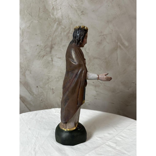 19th Century Wooden Virgin Mary, 1800s For Sale - Image 9 of 13