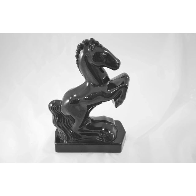 1920s Black Glass Stallion Figure For Sale - Image 4 of 5