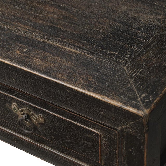 1920s Black Lacquer Three Drawer Desk For Sale - Image 5 of 8