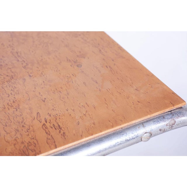 Czech Bauhaus Etagere in Birch and Chrome attributed to Arnošt Beck for Robert Slezak, 1930s For Sale - Image 9 of 14