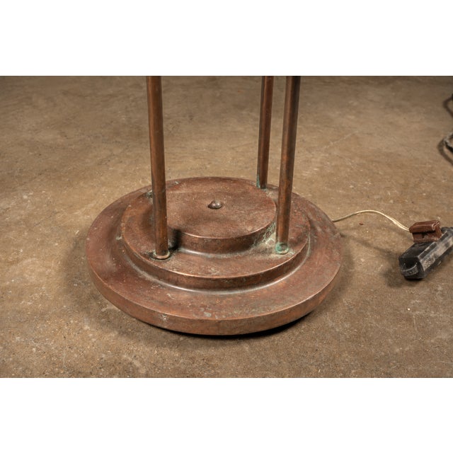 1980s Modernist Copper Tube Torchiere Floor Lamp by Jim Bindman for Rainbow Lamp Co. For Sale In Chicago - Image 6 of 7
