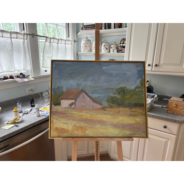 A space I invented. A feeling of light and warmth that I remember after the rain . This piece arrives ready to hang. The...
