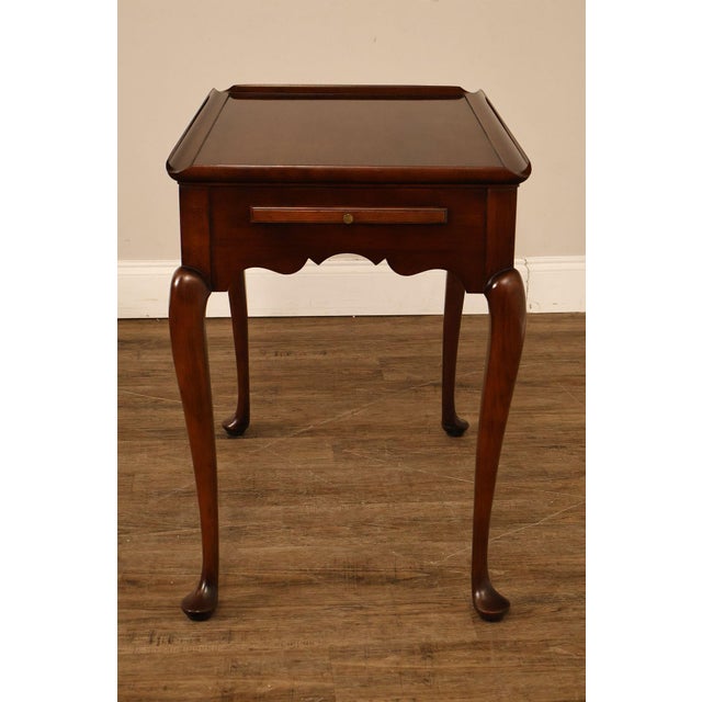 Statton Queen Anne Style Cherry Tea Table For Sale - Image 15 of 18
