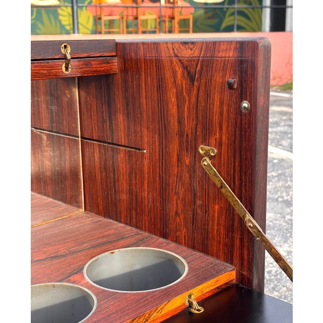 Fully-Refinished Johannes Andersen Danish Rosewood Dry Bar For Sale - Image 11 of 15