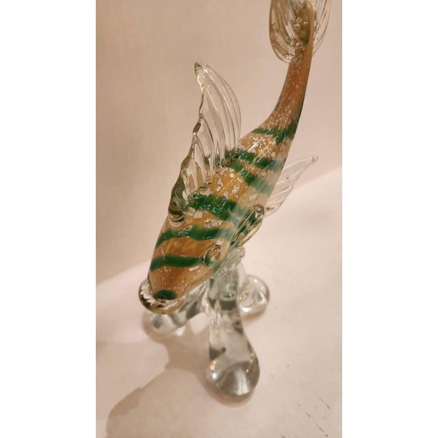 Mid 20th Century Mid 20th Century Murano Style Art Glass Fish Sculpture For Sale - Image 5 of 9