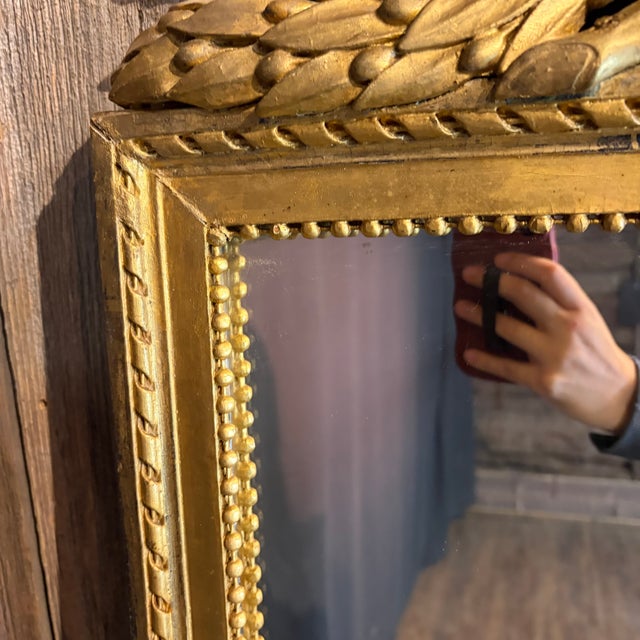 Mid 19th Century Antique French Neoclassical Giltwood Tall Pier Mirror For Sale - Image 5 of 6