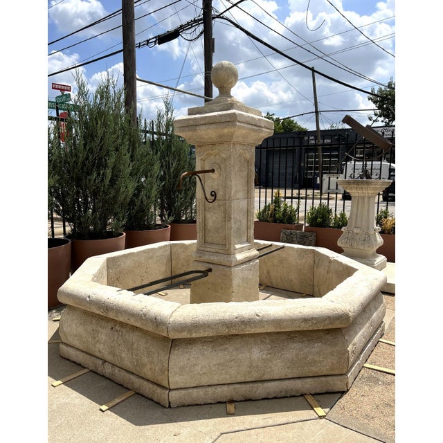 Le Louvre Carved Limestone Center Fountain From the South of France For Sale - Image 9 of 16
