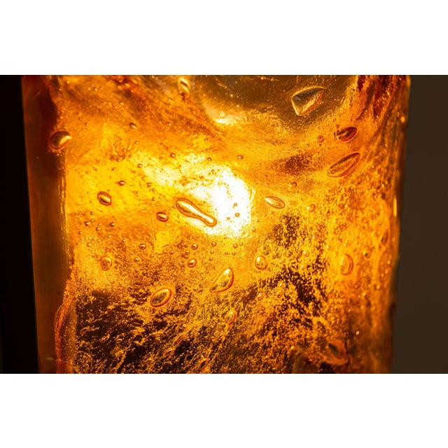 Wall Appliques in Amber Glass and Metal, Italy, 1970s, Set of 6 For Sale - Image 15 of 16