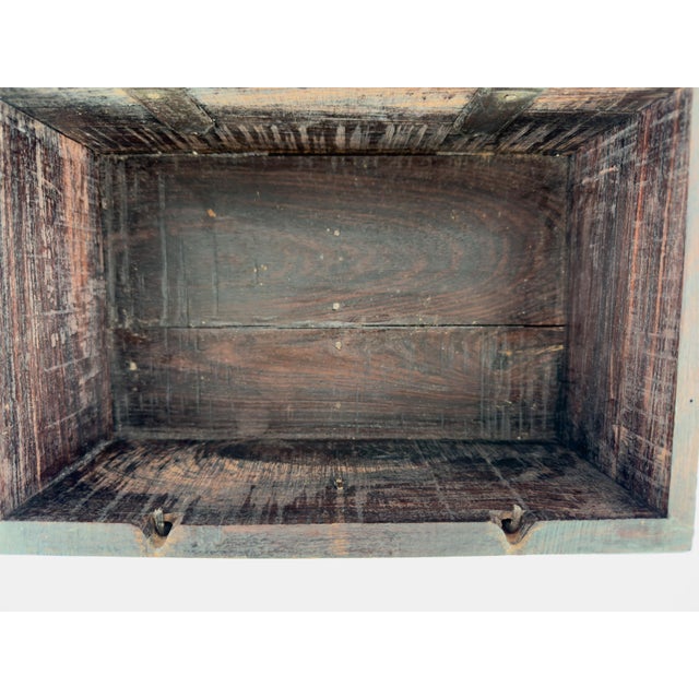 1950s Indian Rosewood Jewelry Chest With Brass Mounts & Hidden Drawers For Sale - Image 12 of 13