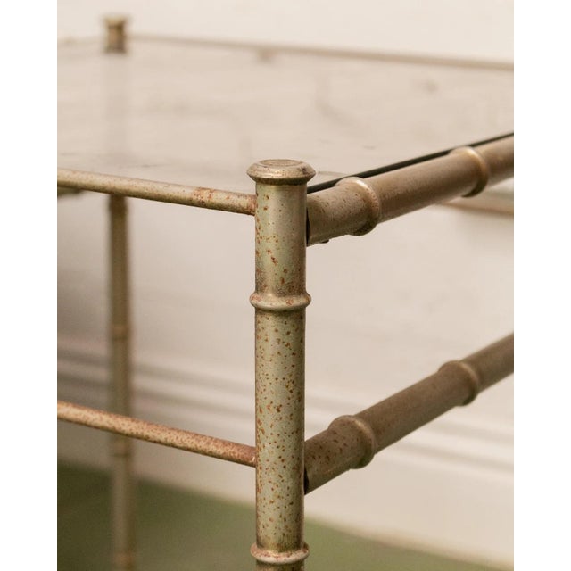 Brass Faux Bamboo End Table For Sale - Image 8 of 8