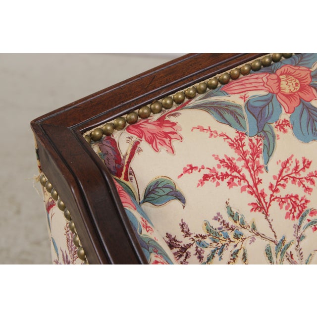 Hickory Chair Mahogany Frame Sheridan Style Loveseat Settee For Sale - Image 10 of 17