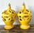 Yellow Vintage Glazed Ceramic Cutout Lamps - A Pair For Sale - Image 8 of 12