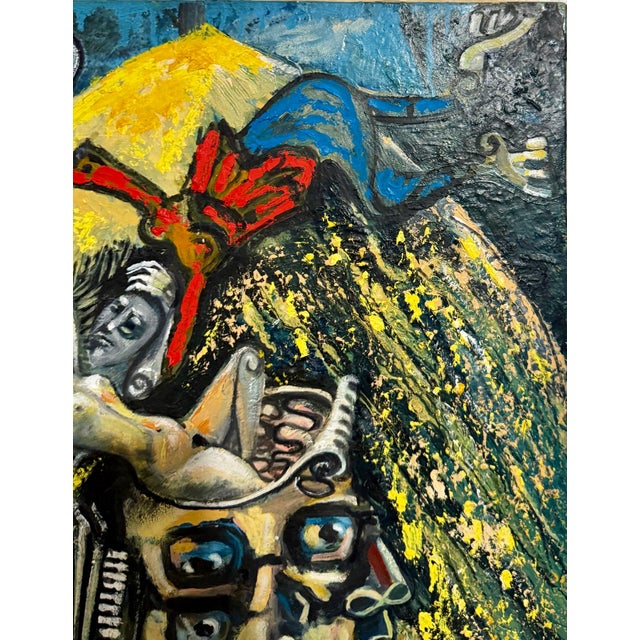 Ivo David, Italian American Surrealist Oil Painting Ivo David Trilogia Chromatic Surrealism, 1991 For Sale - Image 4 of 16