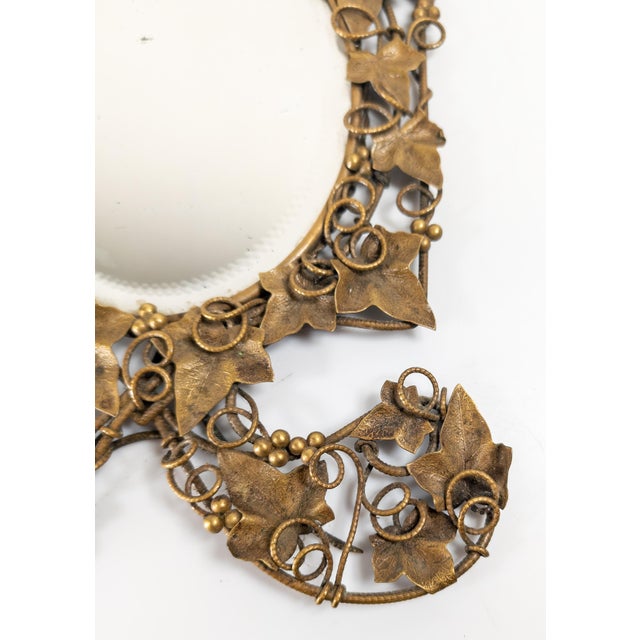 Metal 19th Century Austrian Bronze Ivy Vine and Berry Motif Table Mirror Possibly by Bergman For Sale - Image 7 of 15