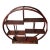 Vintage Chinese Round Rosewood Display Stand (Curio) With Drawers & Jade Accents - 60.5cm For Sale