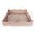 Artifacts Rattan Scallop Square Tray with Glass Insert in White For Sale