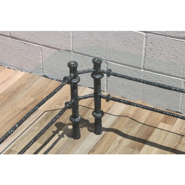 Vintage Giacometti Style Brutalist Sculptural Metal & Glass Coffee Table, 1970s For Sale - Image 4 of 18
