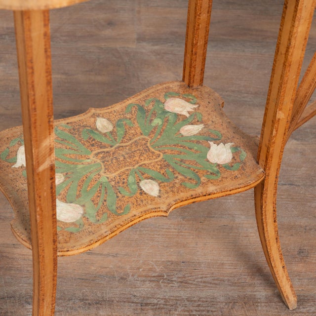 Early 20th Century Swedish Folk Art Side Table and Pair of Chairs With Tulip Motif For Sale - Image 11 of 13