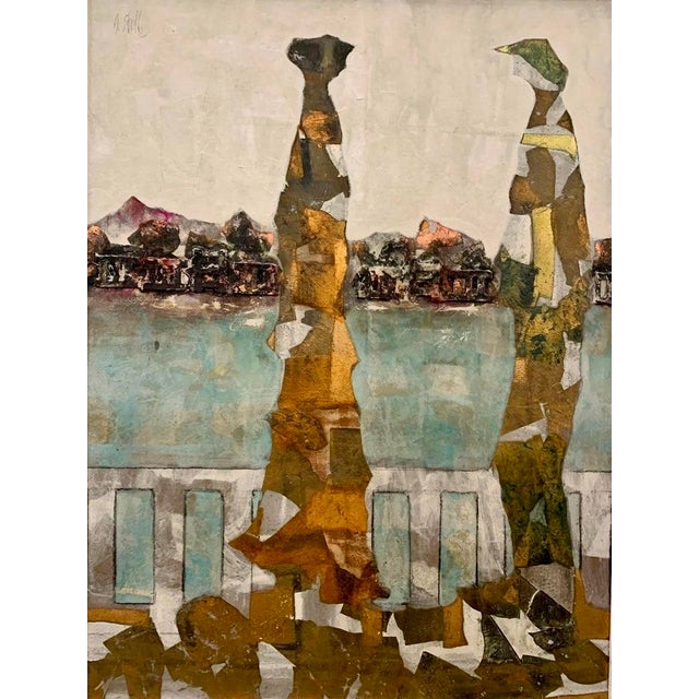 Stella builds this lakeside terrace from the ground up in gold leaf, then works back into the gilded surface with oil in...