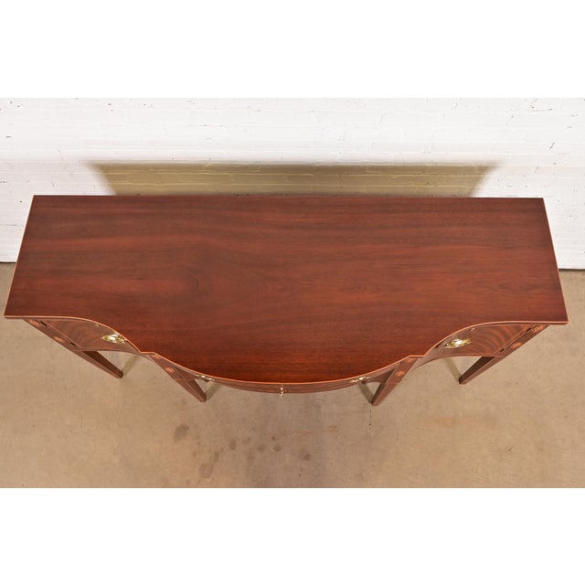 Kindel Furniture Federal Inlaid Flame Mahogany Bow Front Sideboard Credenza For Sale - Image 13 of 16