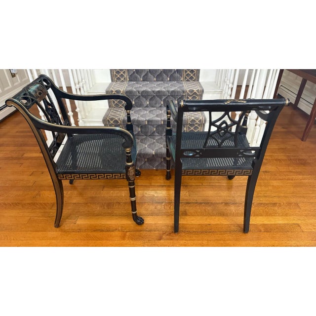 Set of 4 Late 1960s Interior Crafts Inc. Regency Style Armchairs For Sale In Boston - Image 6 of 12