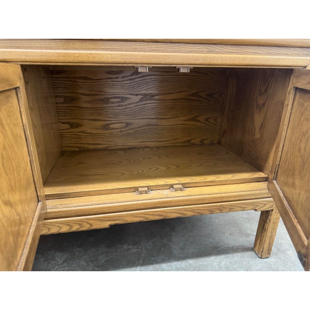 Brown Mid 20th Century Burl Walnut Four Door Sideboard Credenza by Thomasville For Sale - Image 8 of 12