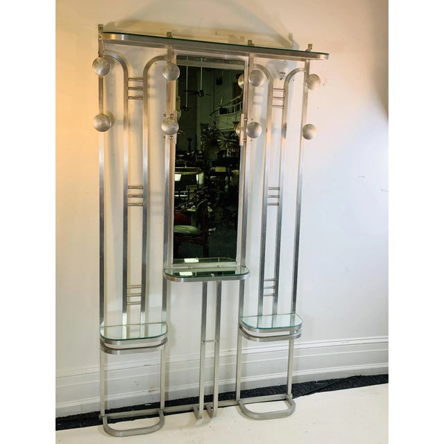 1930s Modernist Art Deco Aluminum Hall Rack For Sale - Image 4 of 11