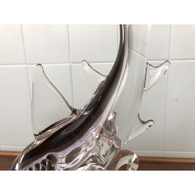 1970s Large Vintage Murano Glass Shark Sculpture, Italy, 1970s For Sale - Image 5 of 17