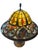Late 20th Century Art Nouveau Style Stained Glass Table Lamp With Floral Shade & Cast Leaf Base For Sale In Greensboro - Image 6 of 7