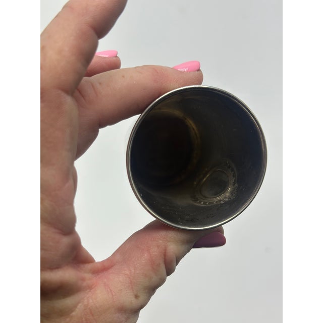 Mexican Small Vintage Alpaca Mexican Tumbler For Sale - Image 3 of 8