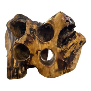 Amorphic Handcrafted Root Wood Wine Rack For Sale