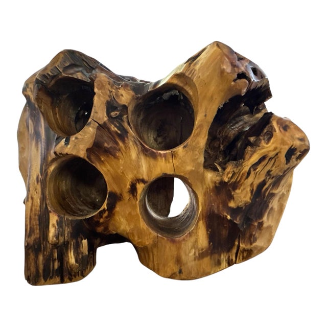 Amorphic Handcrafted Root Wood Wine Rack For Sale