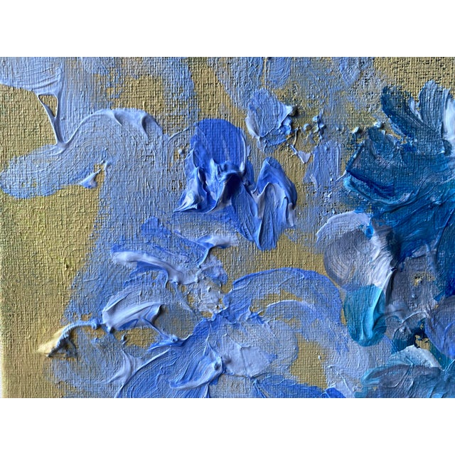 Original-Jardin d'Hiver-Cloud Dahlias in Blue-Shizico Yi-British Awarded Artist-Impasto on Canvas For Sale - Image 15 of 17