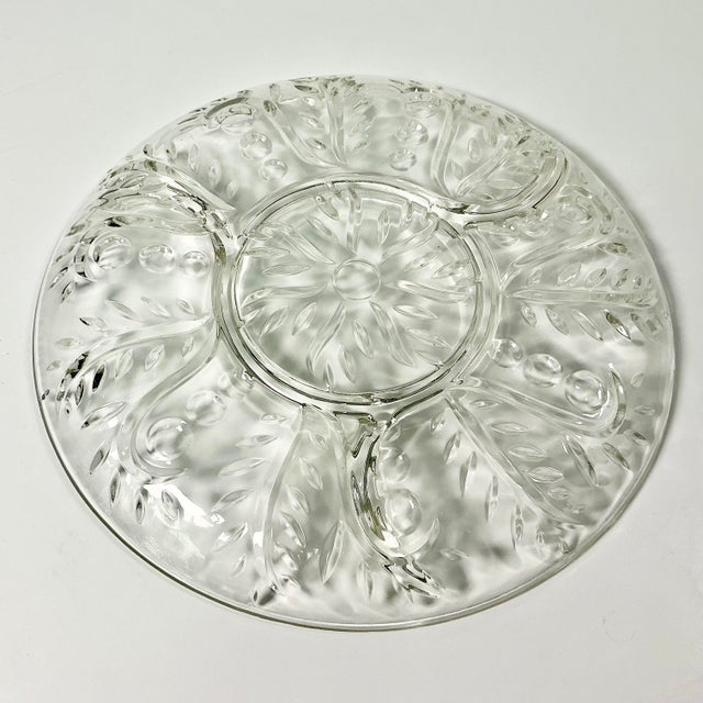 Mid-Century Americana Hollywood Regency Boho Chic Divided Cut Glass Serving Platter. For Sale - Image 9 of 9
