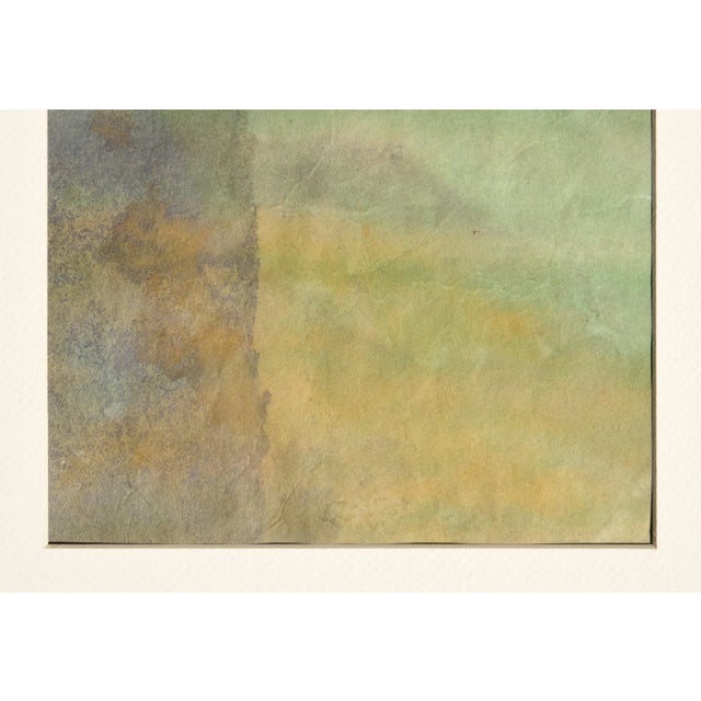Abstract Expressionism Circa 1960 "Abstract Vertical Sunset" Watercolor Painting Fragment by Irene Pattinson For Sale - Image 3 of 6