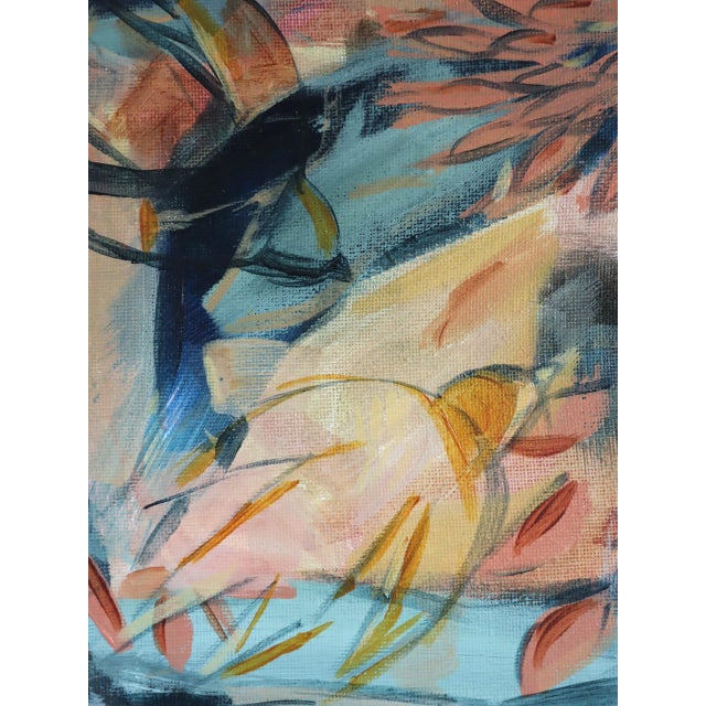 Contemporary 'Summer Song for Birds I' Original Modernist Abstract Acrylic Painting by British Artist Frances Daws, Framed For Sale - Image 10 of 12
