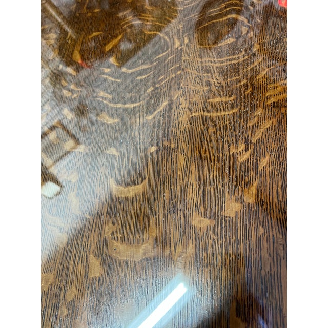 Late 19th Century Late 19th Century Statement Table -Tiger Oak Handcaved Split Pedestal For Sale - Image 5 of 7