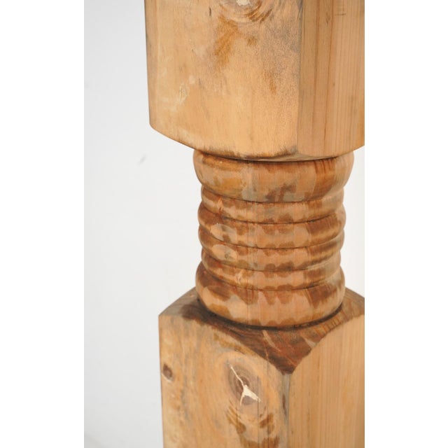 Wood Late 20th Century Pair of Unfinished Wood Newel Posts 5.5 X 45.5 In. For Sale - Image 7 of 10