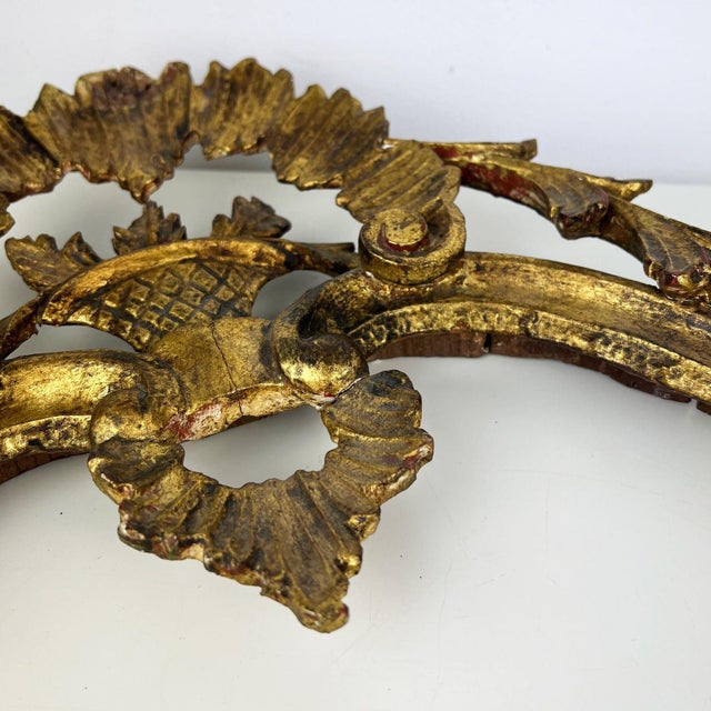 Italian Architectural Salvage Mirror Frames with Gilt Wood Carvings, Set of 2 For Sale - Image 4 of 11