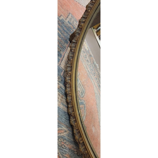 Wood 1920s Round Gilt Plaster and Wood Mirror For Sale - Image 7 of 8