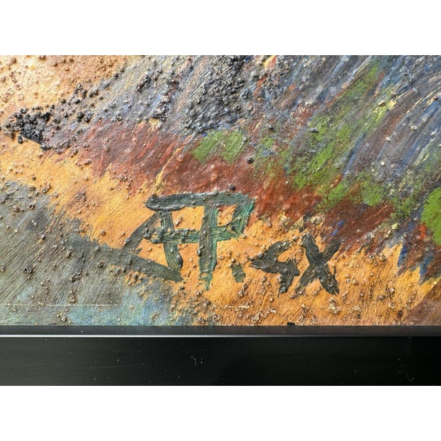 It has been framed so that the original inscriptions on the back of the work can be read.