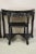 Mid 20th Century Vintage Chinese Chinoiserie Black Demilune Pink Marble Console Table - a Pair For Sale - Image 12 of 13