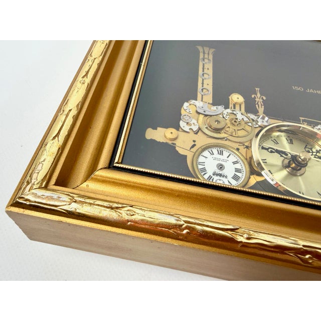 British Art Wall Hanging Framed Locomotive Clock and Collage of Clock by Ken Broadbent, 1985, in Flawless conditions....