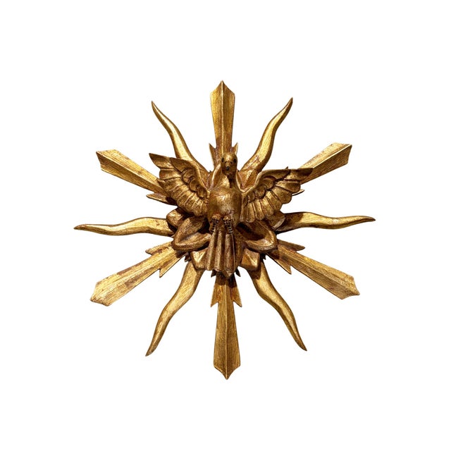 1980s European Wooden Dove Sunburst the Holy Spirit 15.25" Diameter For Sale - Image 5 of 8