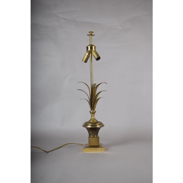 Hollywood Regency Brass Palm Table Lamp in the style of Maison Jansen, 1960s For Sale - Image 3 of 6