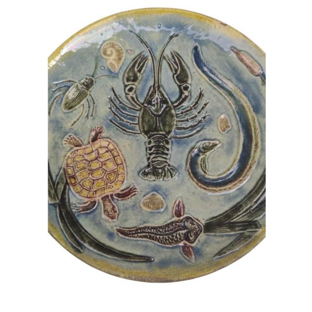 Late 19th Century Pair of 19th Century French Majolica Palissy Platters For Sale - Image 5 of 7